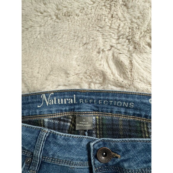 Natural Reflections Flannel-Lined Medium Wash Straight Leg Jeans Size 12 Outdoor - Picture 3 of 12